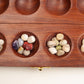 Sterling Games Wooden Mancala Board Game Cherry Finish With Real Stones 13” Wood Game Board