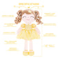 Gloveleya Personalized Curly Doll With Your Name - Cute Custom Yellow Soft Plush Doll For Girls Plush Doll Customized Gifts