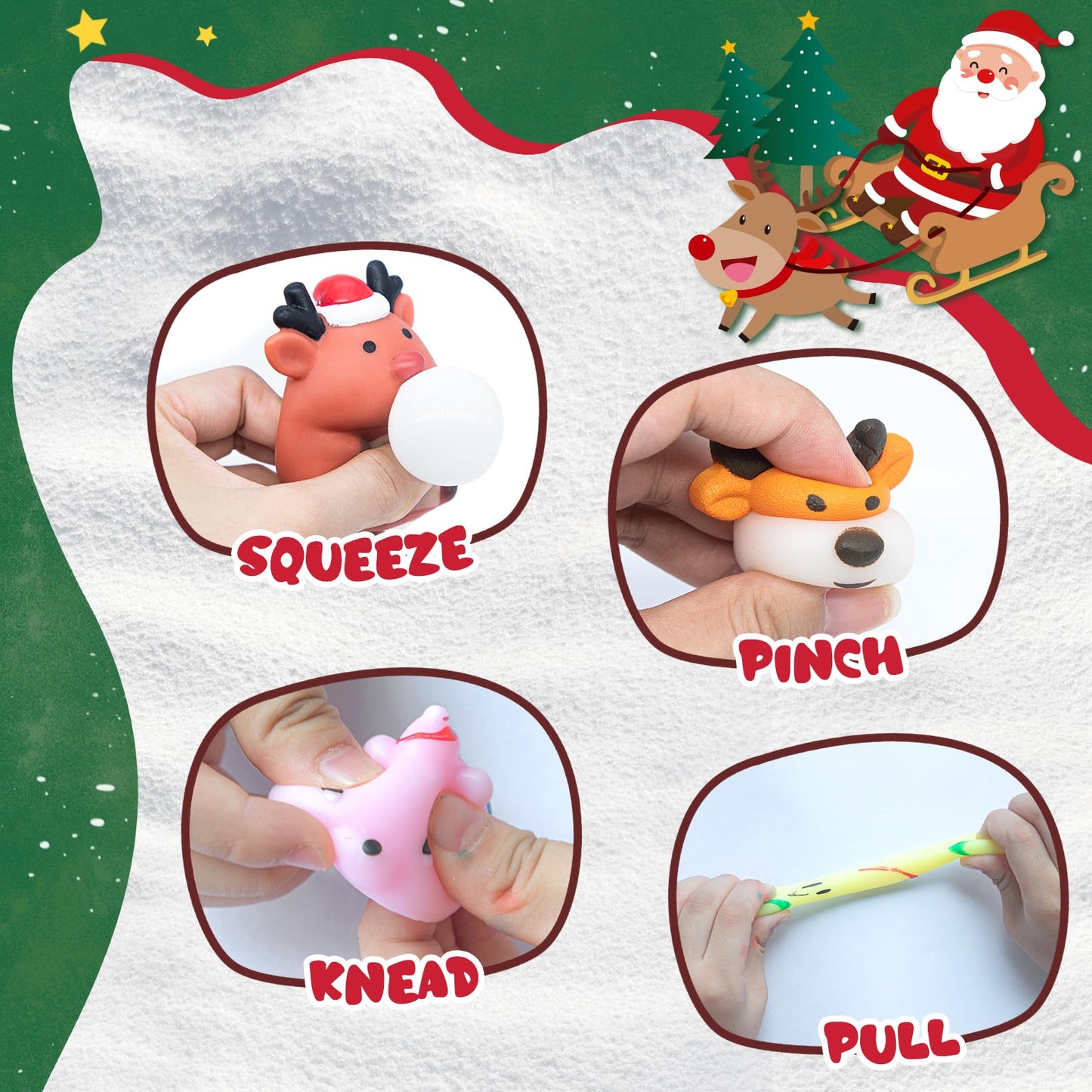 yocjoky Advent Calendar 2025 - 3 Jumbo & 21 Mochi Squishy Toys, 24 Days Countdown for Kids, Colorful Cartoon Design