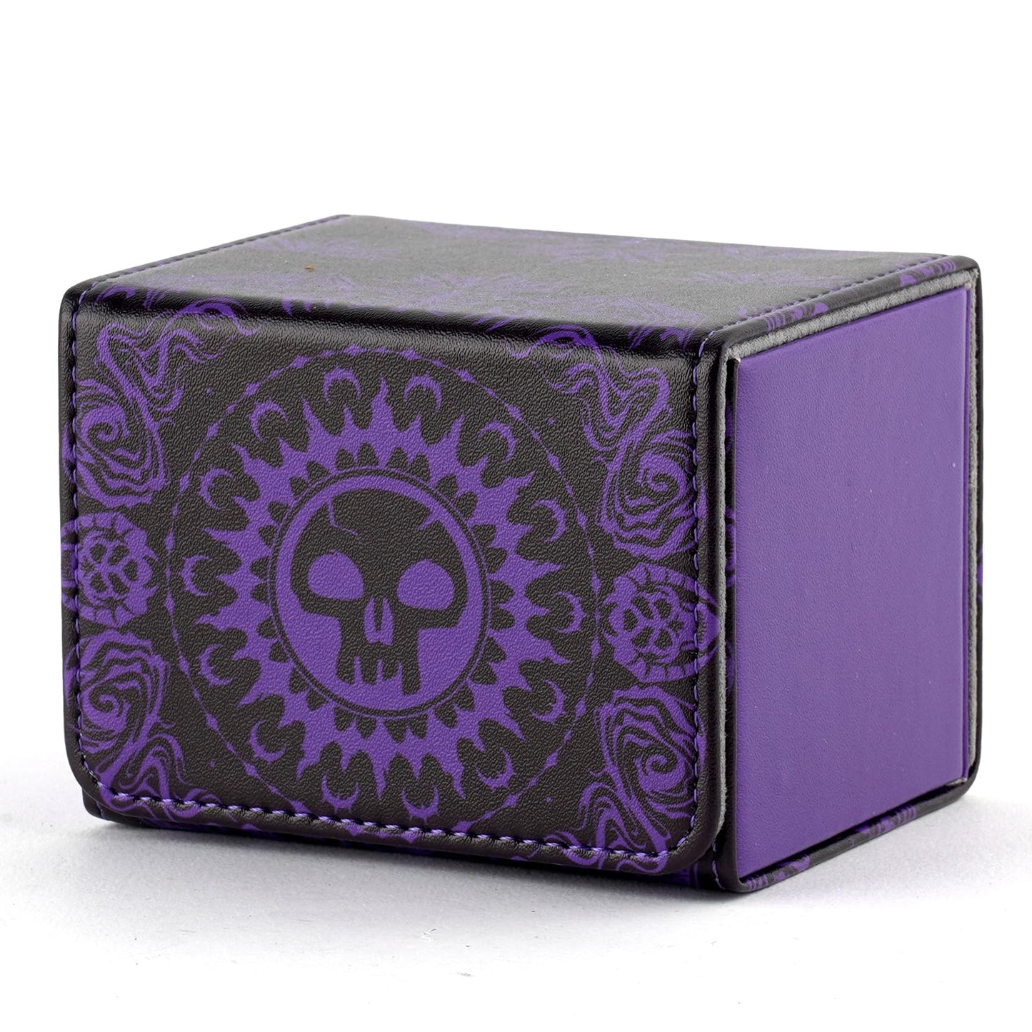 Deck Box for MTG Cards  Trading Commander Deck Case Holds 120+ Sleeved Cards  PU Leather Magnetic Collectible Card Storage Box Fits for TCG Magic Card (Purple)