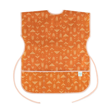 Bumkins Short Sleeve Smock, Toddler Reusable Waterproof Bib For Girls And Boys Ages 3-7 Years, Junior Childrens, Kids Paint Apron, Arts, Crafts And Play With Pocket, Soft Fabric, Boho Orange