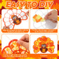DoubleFill 48 Pcs Thanksgiving Turkey Suncatchers Craft Kit DIY Paper Tissue Crafts Window Stained Glass Effect Turkey Arts Proj