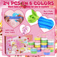 Funewest Valentines Day Gifts For Kids, 24 Valentines Ice Cream Butter Slime Card Bulk, Valentine Exchange Cards For Girls Boys