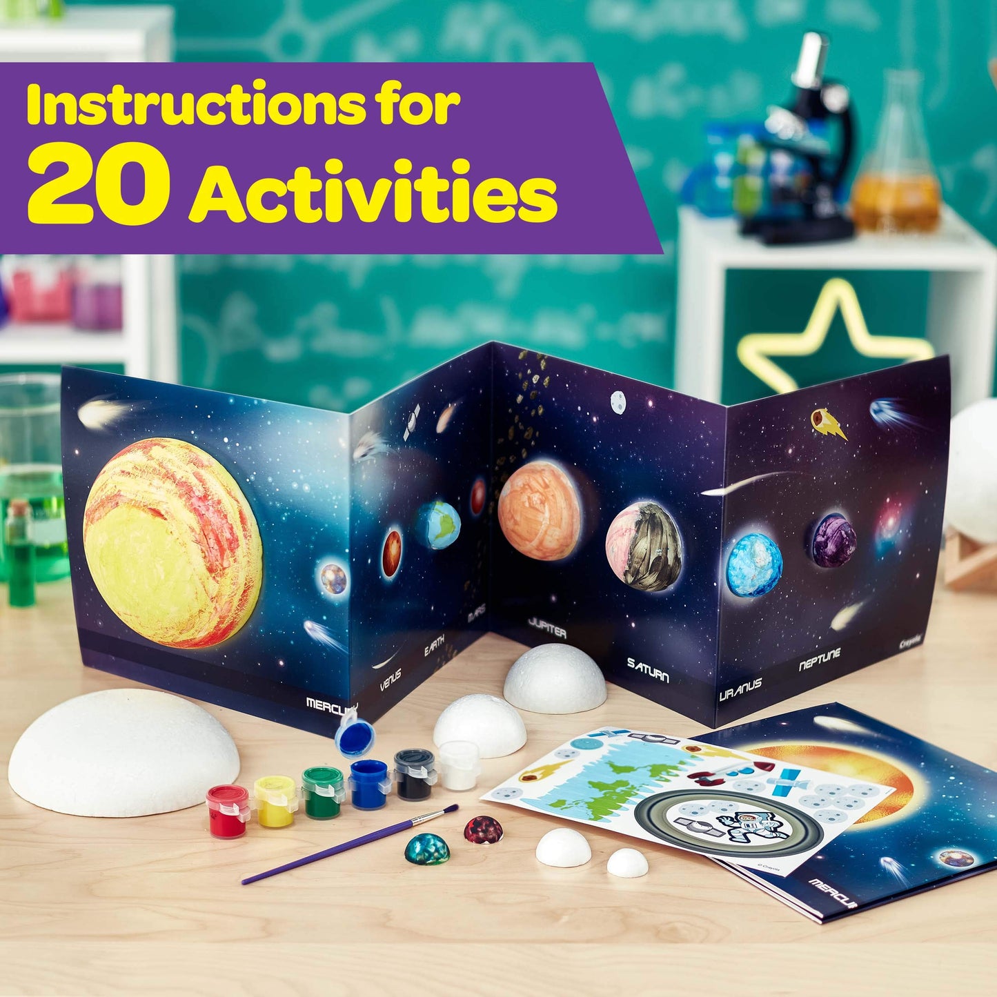 Crayola Solar System Science Kit - Educational Toy for Kids Ages 7-10, Plastic, Multi Color, Model 74-7408