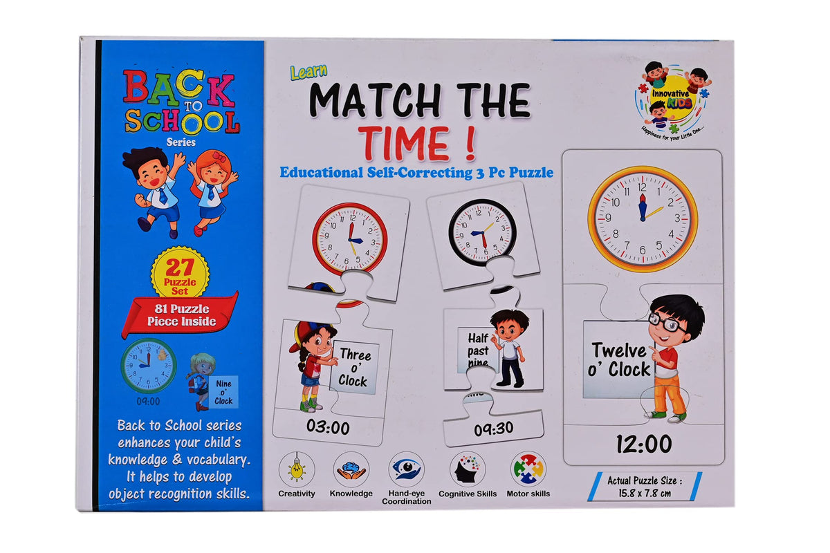 Olympia Games and Toys Back to School Series 27 Puzzle Set (Educatinal SelfCorrecting 3 Pieces Puzzle) for 4+ Age Kids (Match T