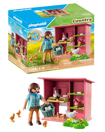 Playmobil Hen House Playset - Multicolor, Plastic, One Size, Model 71308