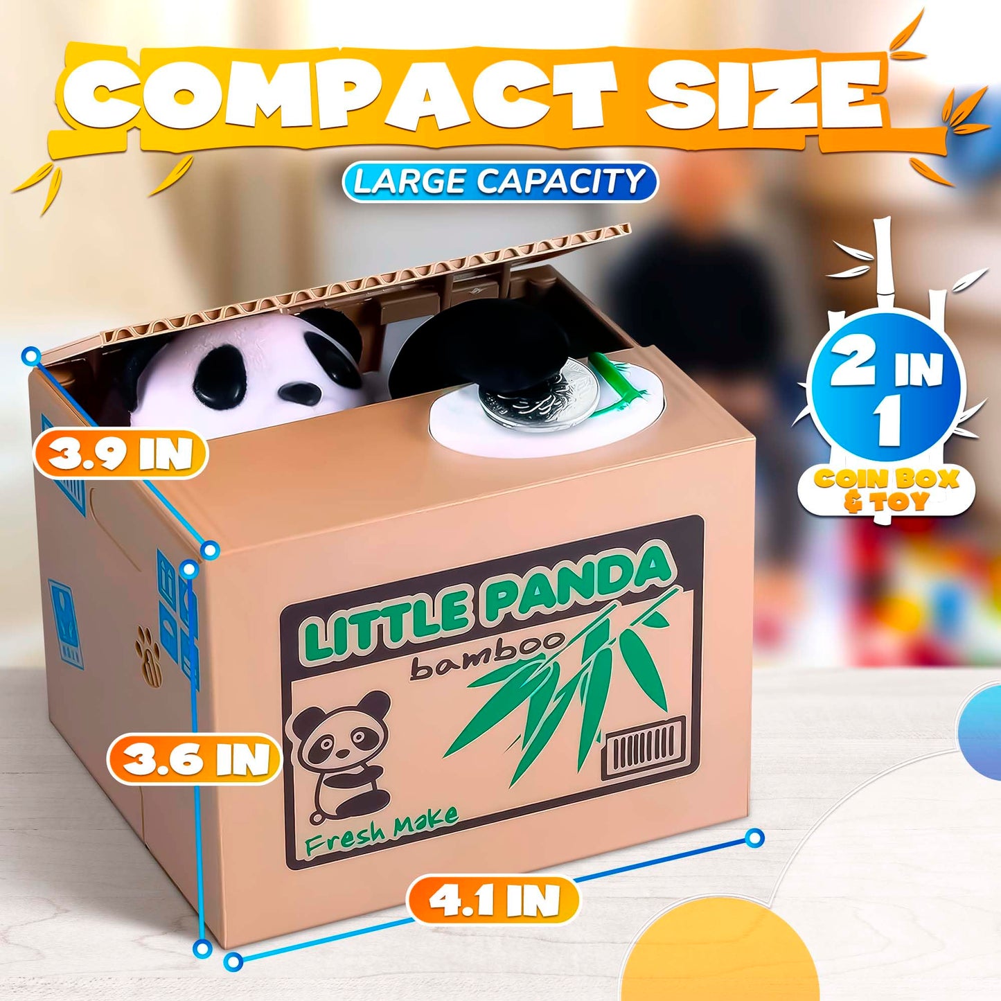 Coin Piggy Bank Panda Toy - Little Panda Bamboo Bank Money Bank Cute Panda Bank Stealing Automatic Box - Boys Piggy Bank Stealing Panda Coin Bank Money Savings Bank Kids Piggy Bank Girls