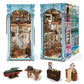 Minicity Book Nook Kit, Diy Miniature Dollhouse Booknook Kit, 3D Wooden Puzzle Bookend Bookshelf Insert Decor With Led Light For