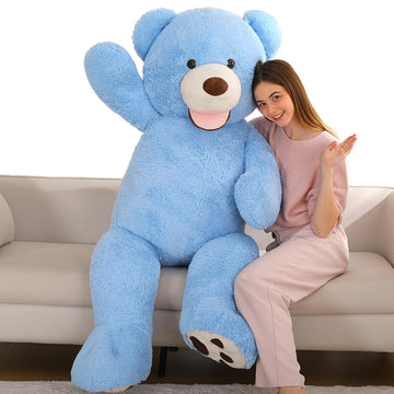Maogolan Giant Teddy Bear Plush 5Ft, Cute Valentines Teddy Bear Stuffed Animal With Smiling Face, Gift For Girlfriend Boyfriend Wife On Anniversary,Christmas Long Distance