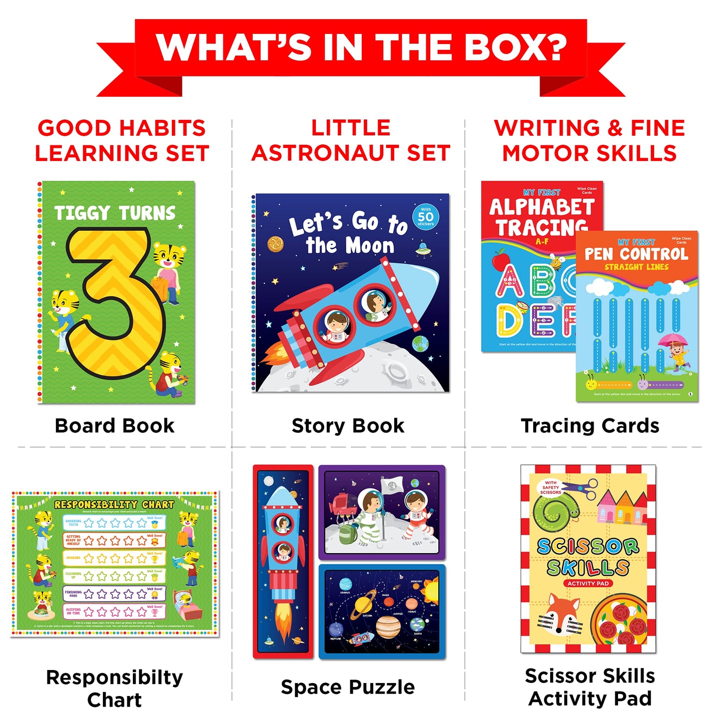 Learnabee Multicolor Learning Toys for 3 Year Olds | Educational Board Books & Fun Activities | Perfect Gift for Kids