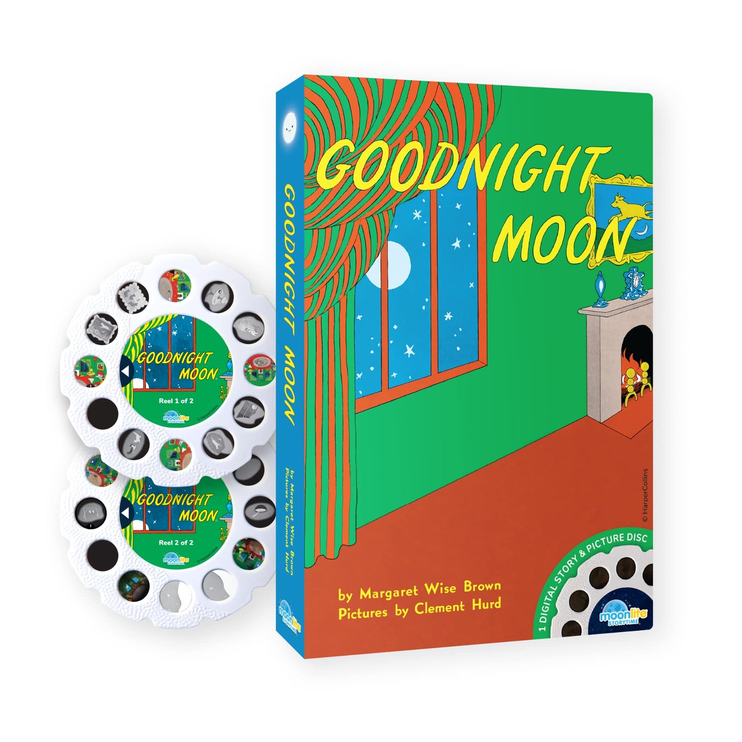 Moonlite Storybook Reels for Flashlight Projector - Goodnight Moon, Multicolor Story Reel Pack for Kids 12 Months and Up