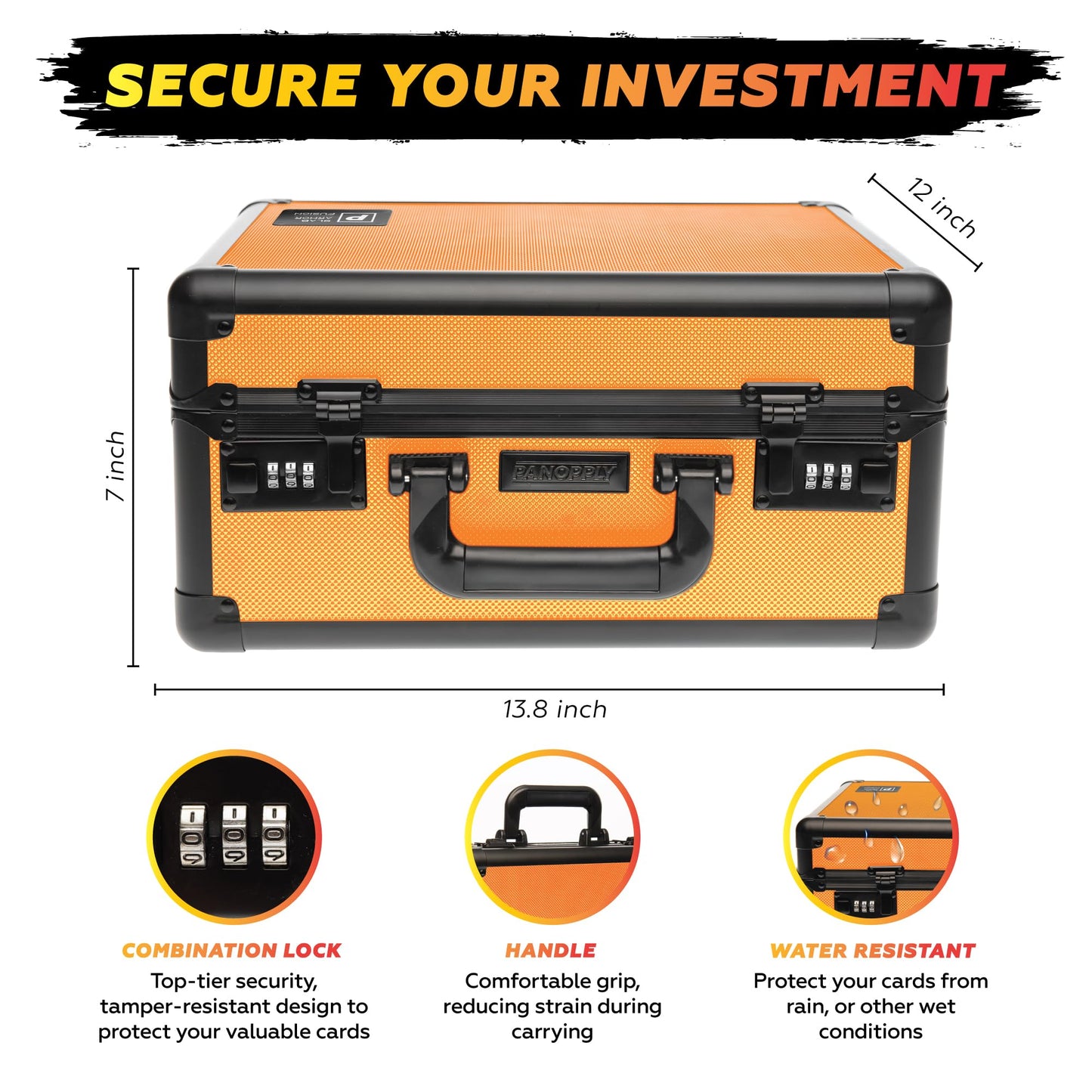 Panopply SLAB protective covering FUSION 120+ 3 Row Psa Graded Card Storage Box Graded Card Case Psa Slab Case for Graded Cards Psa Card Case Baseball Card Cases for Sports Cards Storage (ORANGE)