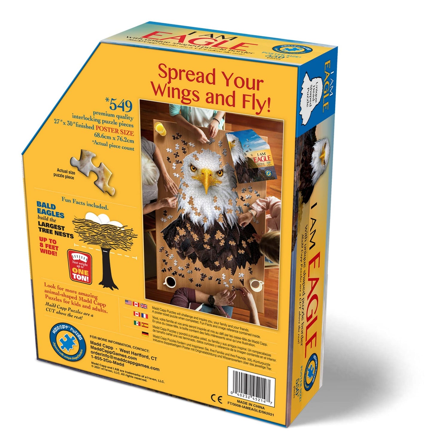 Madd Capp Puzzles - I Am Eagle - 550 Pieces - Animal Shaped Jigsaw Puzzle