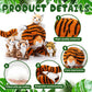 Threan 5 Pcs Tiger Stuffed Animals Plush Toy Set 16 Inch Stuffed Mommy Tiger With 4 Baby Cubs In Zippered Belly Cuddly Plushies For Kids Boys Girls Birthday Gifts Forest Party Favor Decors(Cute)