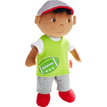 Haba Snug Up Soft Doll Mason- 11.5' Soft Boy Doll With Black Hair (Machine Washable)