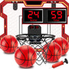 vignuto Indoor Basketball Hoop for Kids(Over 3 Years Old), Over The Door Basketball Hoop with Scoring, Countdown and Music Accom