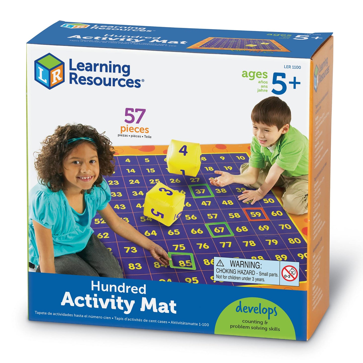 Learning Resources Hundred Activity Mat - 57 Pieces, Ages 5+ Math Learning Games For Kids, Educational And Fun Games For Kids