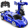 Remote Control Car, Toy for 3-8 Year Old Boys, 360    Rotating RC Deformation Robot Car Toy with LED Light, Transform Robot RC C