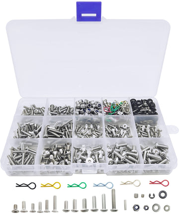 HOPLEX 710pcs Universal RC Screw Kit 304 Stainless Steel Screws Assortment Set, Hardware Fasteners for Traxxas Axial Redcat HPI 