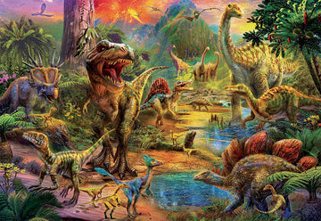 Educa - Land Of Dinosaurs - 1000 Piece Jigsaw Puzzle - Puzzle Glue Included - Completed Image Measures 26.8' X 18.9' - Ages 14+ (17655)