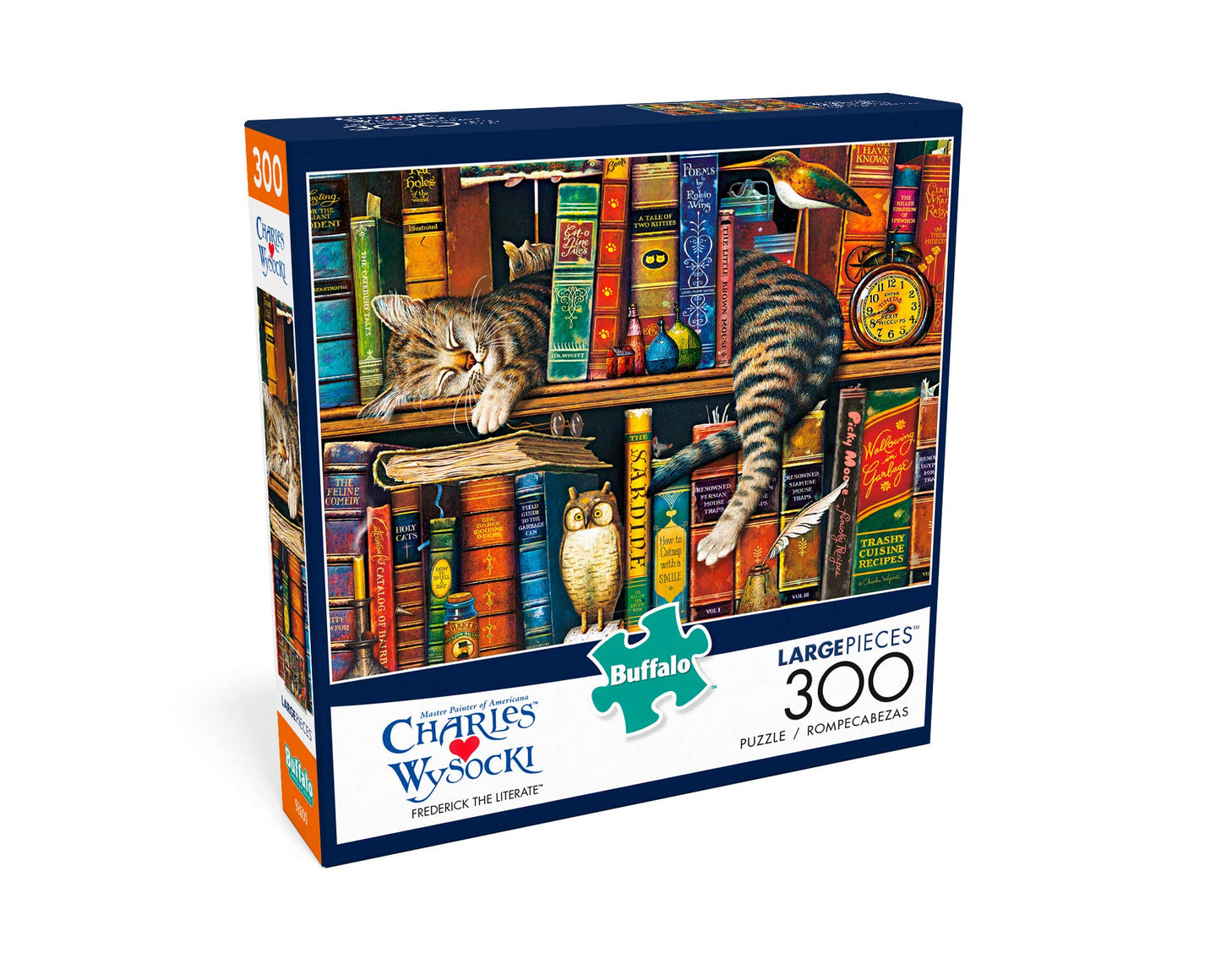 Buffalo Games Frederick the Literate 300 Large Piece Jigsaw Puzzle - Multicolor Paper Puzzle, Model 2646