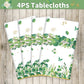 4 Pack Sage Green Eucalyptus Leaf Tablecover Sage Greenery Tablecloth Plastic Green Leaves Rectangular Greenery Table Cloths For