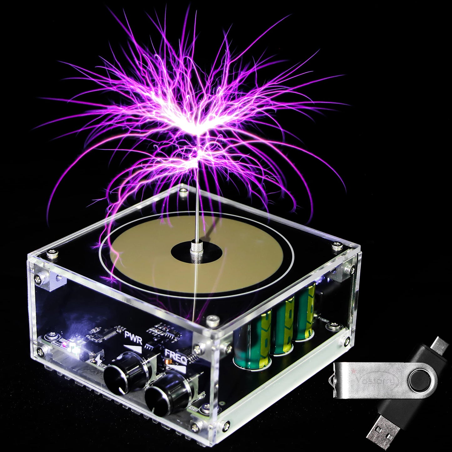 Vastarry 10 Cm Solid State Music Tesla Coil Artificial Lightning Desktop Toy For unisex-mature-themed Electric Power Wireless Transmission Model Science Experiment Tool