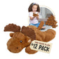 Mini Moose Plush Toys, 12 Pk Tiny Plushies Stuffed Animals Bulk, Stocking Stuffer For Girls & Boys, Animals Figures For Party Favors, Goody Bags, Classroom Treasure Box Prizes (Moose) Forest & Twelfth