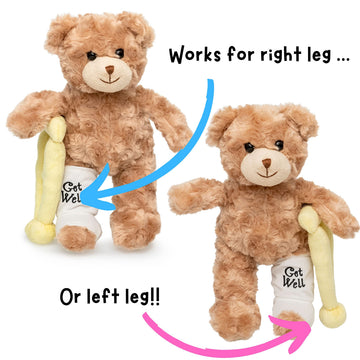 Jolitee Bear With Broken Leg Gifts Kids, Get Well Gifts For Kids With Broken Leg, Teddy Bear With Crutches For Surgery