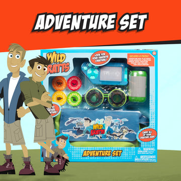 Jazwares Wild Kratts Adventure Playset - 8pc Set, Green, Includes Goggles & Power Discs, Pretend Play Accessories for Kids