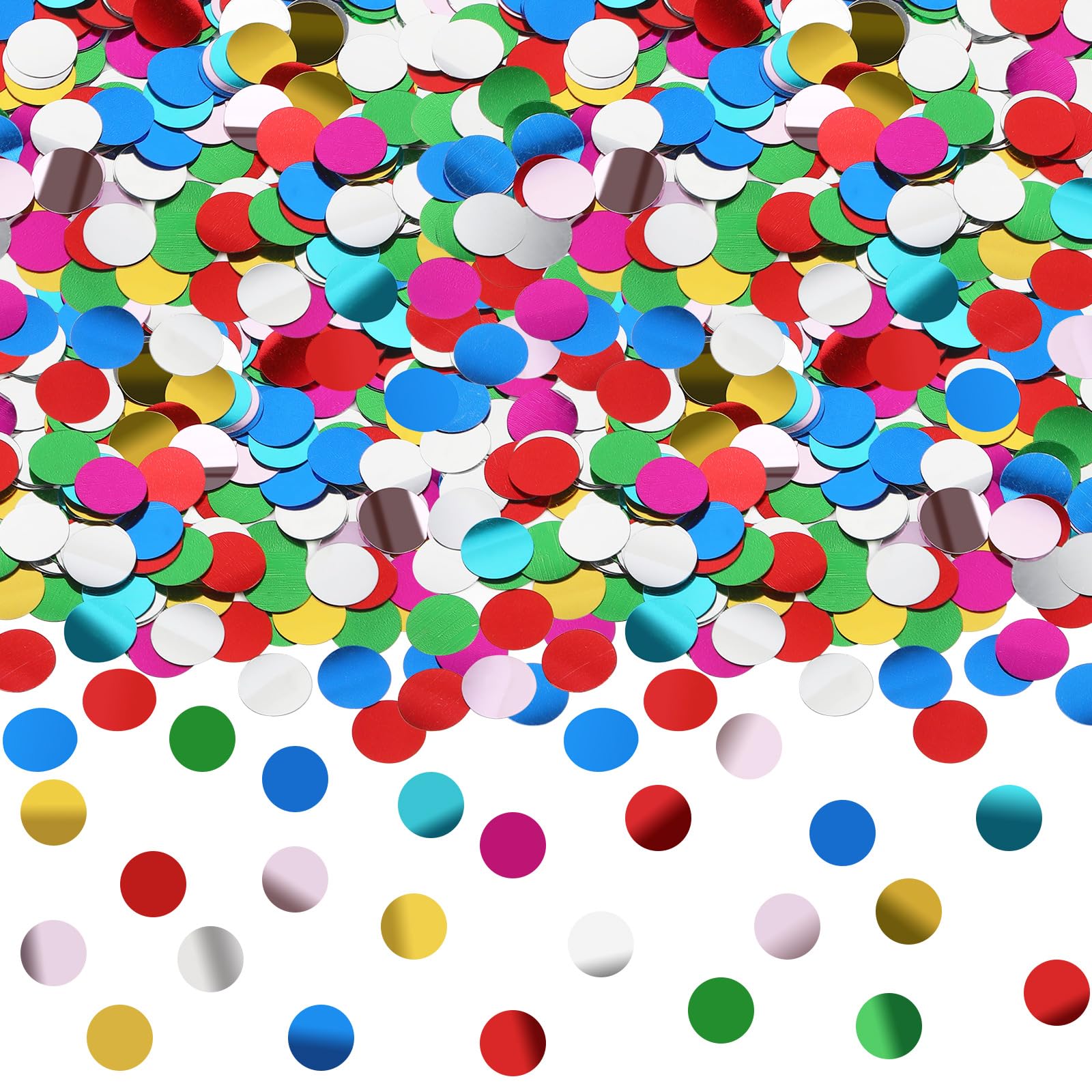MARFOREVER Multicolor Foil Confetti, Glitter Round Confetti Rainbow Circle Dots Birthday Table Scatter Sequin Sprinkles for Part