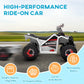 Aosom Kids Atv Quad Car With Back Trailer, 6V Electric Ride On Car With Forward Backward Function, Wear-Resistant Wheels, Ride O