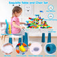 OCATO Kids Activity Table Set with 152Pcs Marble Run Blocks, Multicolor, Size 230, Model 1081, STEM Toys for Ages 3-6