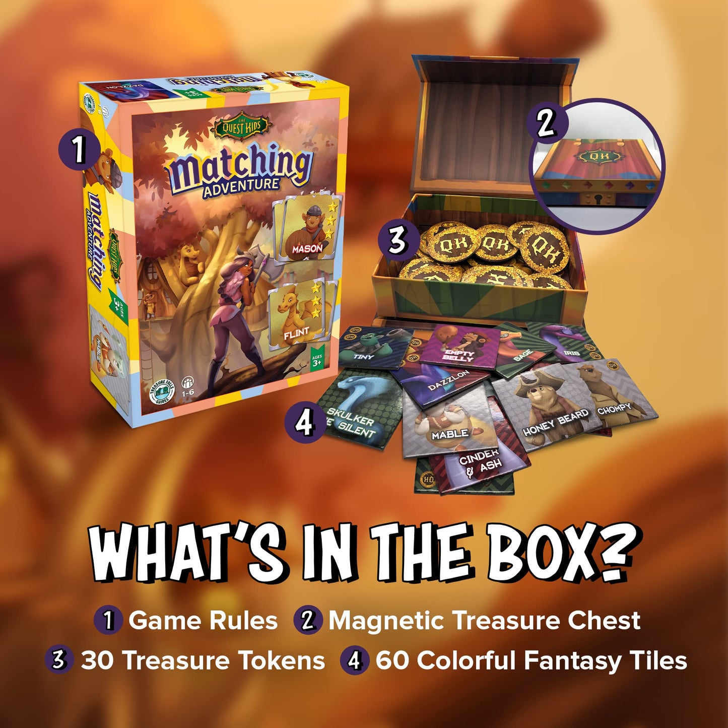 The Quest Kids - Matching Adventure Memory Game, Matching Games for 3 Year Olds and Up, Fantasy-Inspired Strategy and Concentrat