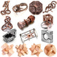 Syhood 14 Pcs Brain Teaser For Adults Metal Puzzles 3D Steel Puzzle For Adults Mind Puzzle Games Wooden Unlock Interlocking Puzz