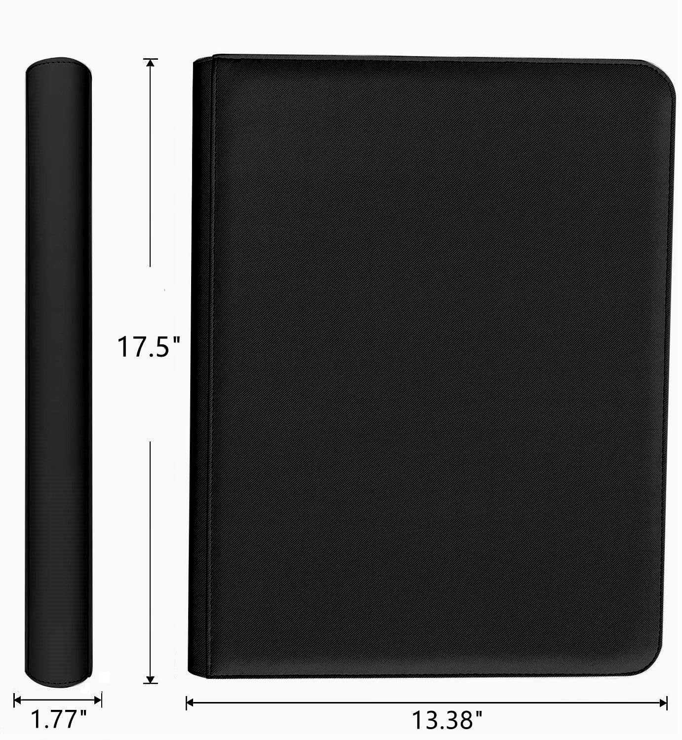 16 Pocket Card Binder  1000+ enhanced Zip Trading Card Binder  Double Sided Pocket Card Binder Album  Ringless Card Folder for MTG  TCG  Sports Card (Black  16Pockets)
