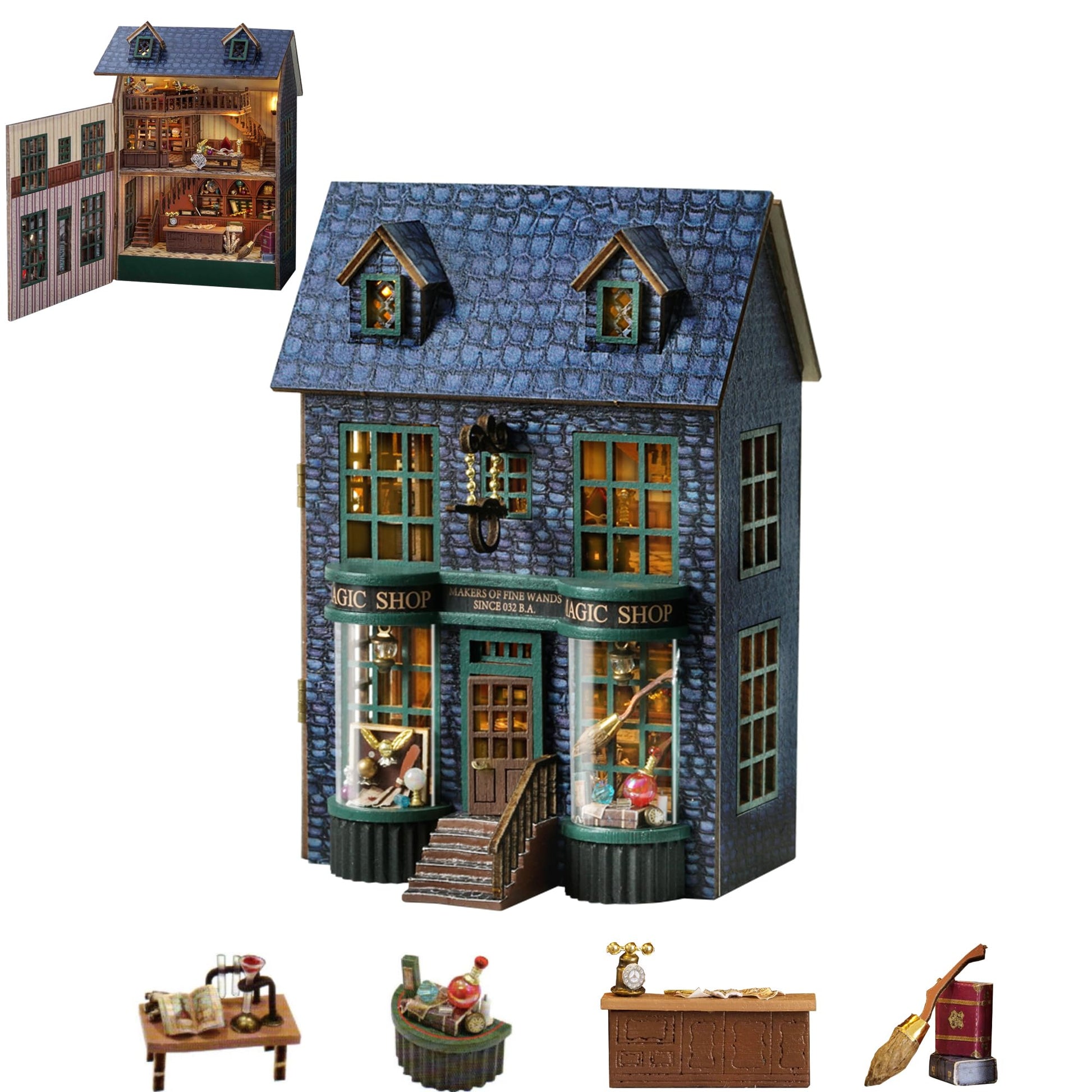 Kisoy Diy Miniature House Kit, Tiny House Building Kit With Furniture And Led Light For Adults And Teens, Diy Mini House Craft K