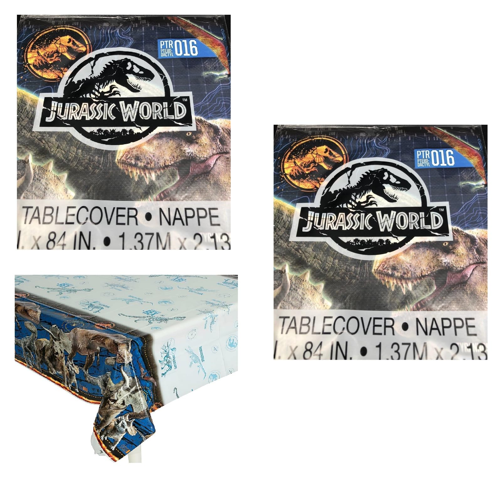 Jurassic World Fallen Kingdom Plastic Tablecover Party Supplies, 2 Pack