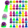 ArtCreativity 24 PC Emoticon Jumping Popper Toys, LED Light Up Spring Launchers, Plastic, Bright Colors, Kids Party Favors