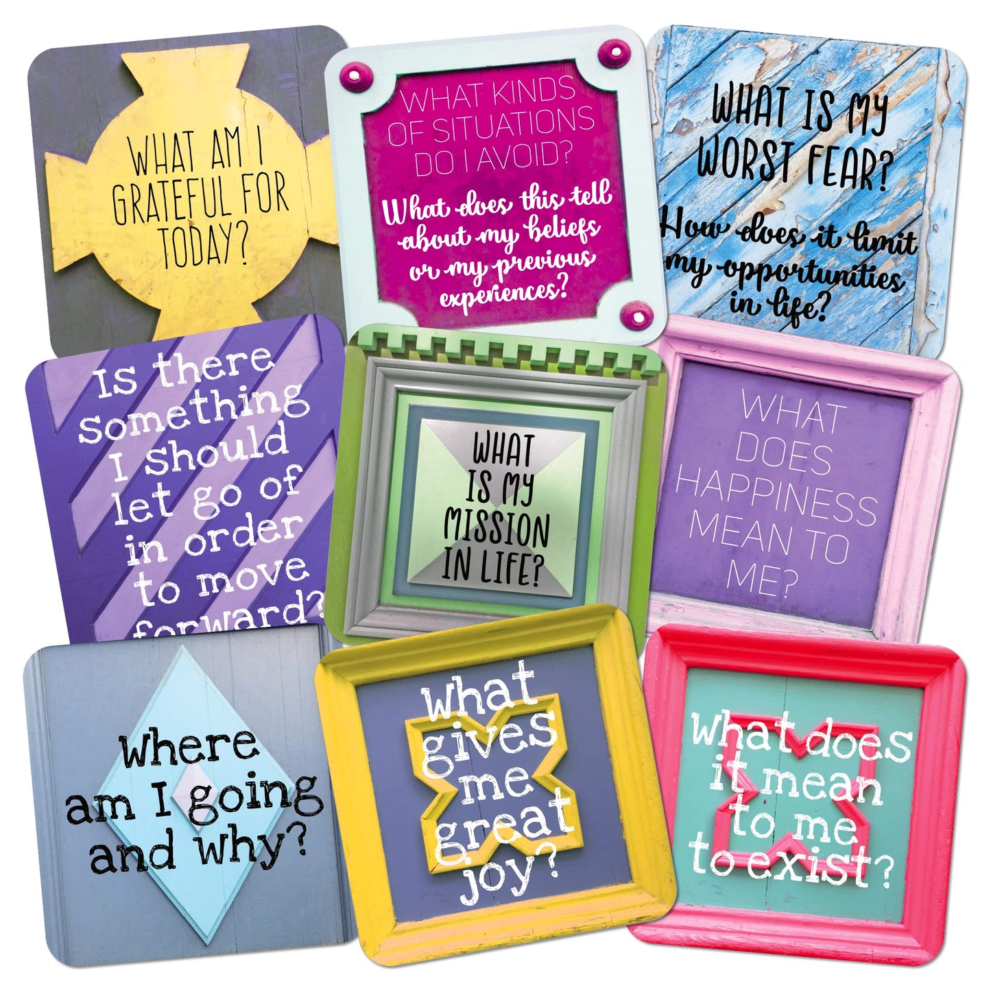 Sunny Present Empowering Questions Cards - 52 Self Care Cards For Mindfulness & Meditation, Writing, Or Any Other Process You Choose - The Original Deck