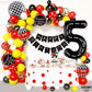 Katchon, Number 5 Race Car Black Balloon - Giant 40 Inch, Party Supplies, Hotwheel Birthday Decorations, Unisex, All Ages, 3 Pieces