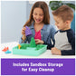 Kinetic Sand, Sandbox Set with 1lb Green Play Sand, 4 Tools & Molds, Storage, Sensory Toys for Kids Ages 3 and up