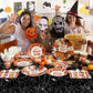 ATFUNSHOP Halloween Tablecloth Plastic 4PACKS 54 X 108 Rectangular Black Spider Web Disposable Table Cover Waterproof Spillproof
