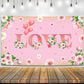 KatchOn, Pink Love Valentines Day Backdrop - XtraLarge, 72x44 Inch | Valentines Backdrops for Photography | Valentines Day Banne