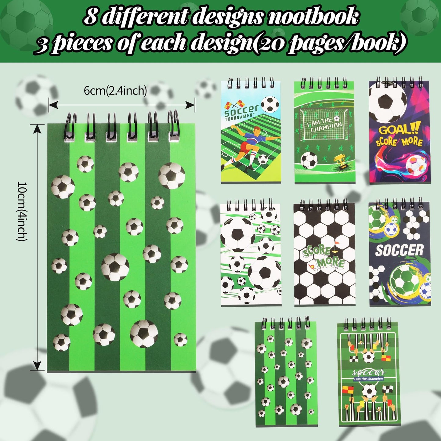 172 Pieces Soccer Party Favors Set, 24 Pieces Soccer Ball Pens 24 Pieces Soccer Bracelets 24 Pieces Soccer Mini Notepads 100 Pie