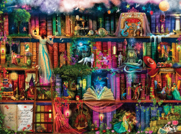 Buffalo Games 1000 Piece Jigsaw Puzzle - Aimee Stewart Treasure Hunt Bookshelf - Multicolor - 26.75 x 19.75 inches - Perfect for Game Nights