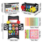 Dr.Rapeti Tummy Time Mirror Toy Tissue Box Toy 3In1 Baby Toy Black And White High Contrast Double-Sided Foldable Sensory Montessori Toy Crinkle Silk Scarves Teethers 0-6 6-12 Month Newborn Infant Baby