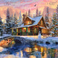 Springbok - Rocky Mountain Christmas - 1000 Piece Jigsaw Puzzle- Cabin In The Woods Nestled In The Mountains