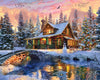 Springbok - Rocky Mountain Christmas - 1000 Piece Jigsaw Puzzle- Cabin In The Woods Nestled In The Mountains
