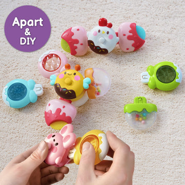 Likee Strong Suction Cup Fidget Spinnerz Sensory Bath Toys For Baby 12 18 Months Airplane Car Travel Table & Window Toys For 1 2